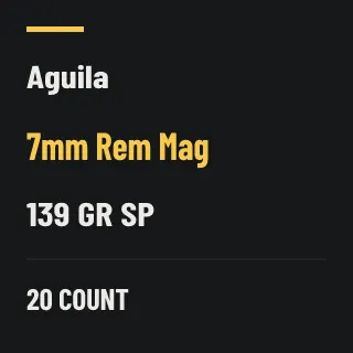 Aguila 7mm Rem Mag 139gr SP, 20 rounds