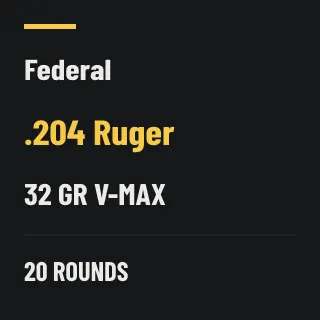 Federal .204 Ruger 32gr V-MAX, 20 rounds