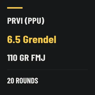 PPU 6.5 Grendel 110gr FMJ, 20 rounds