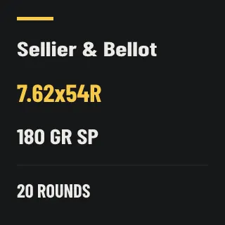 Sellier & Bellot 7.62x54R 180gr SP, 20 rounds
