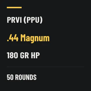 PPU .44 Magnum 180gr HP, 50 rounds