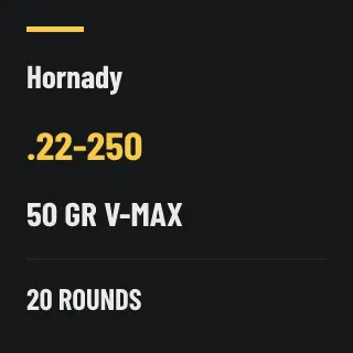 Hornady .22-250 50gr V-MAX, 20 rounds