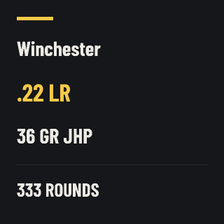 Winchester .22 LR 36gr JHP, 333 rounds