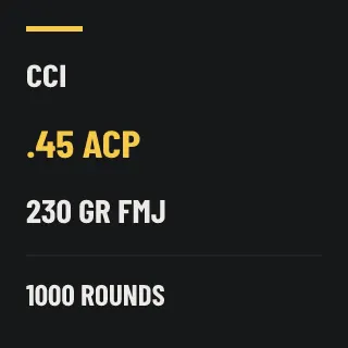 CCI .45 ACP 230gr FMJ, 1000 rounds