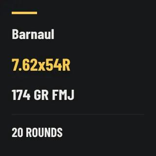 Barnaul 7.62x54R 174gr FMJ, 20 rounds