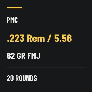 PMC .223 Rem / 5.56 62gr FMJ, 20 rounds