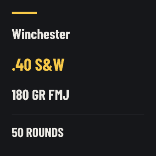Winchester .40 S&W 180gr FMJ, 50 rounds