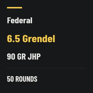 Federal 6.5 Grendel 90gr JHP, 50 rounds