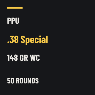 PPU .38 Special 148gr WC, 50 rounds