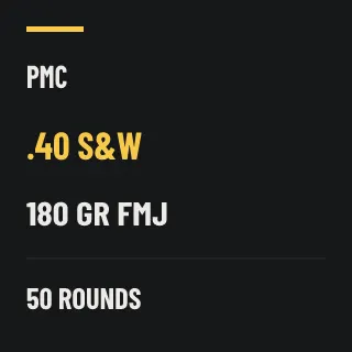 PMC .40 S&W 180gr FMJ, 50 rounds