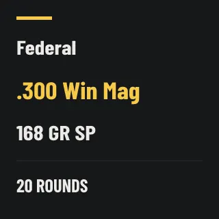 Federal .300 Win Mag 168gr SP, 20 rounds