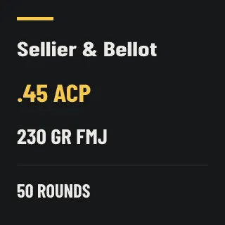 Sellier & Bellot .45 ACP 230gr FMJ, 50 rounds