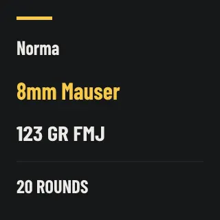 Norma 8mm Mauser 123gr FMJ, 20 rounds