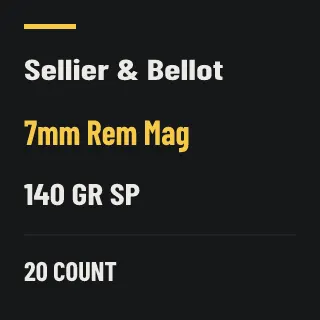 Sellier & Bellot 7mm Rem Mag 140gr SP, 20 rounds