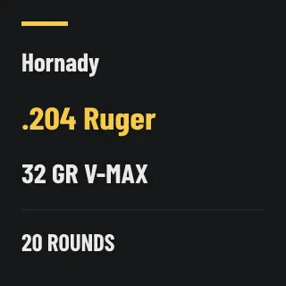 Hornady .204 Ruger 32gr V-MAX, 20 rounds