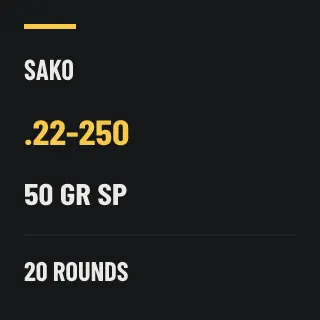 SAKO .22-250 50gr SP, 20 rounds