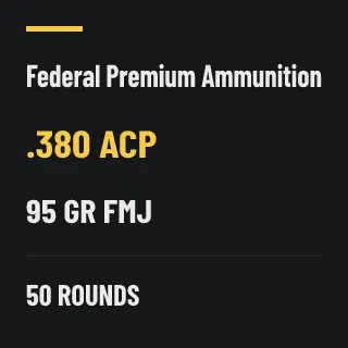 Federal Premium Ammunition .380 ACP 95gr FMJ, 50 rounds