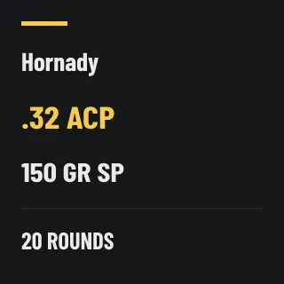 Hornady .32 ACP 150gr SP, 20 rounds