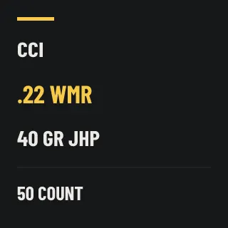 CCI .22 WMR 40gr JHP, 50 rounds