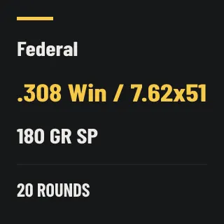Federal .308 Win / 7.62x51 180gr SP, 20 rounds