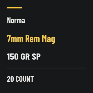 Norma 7mm Rem Mag 150gr SP, 20 rounds