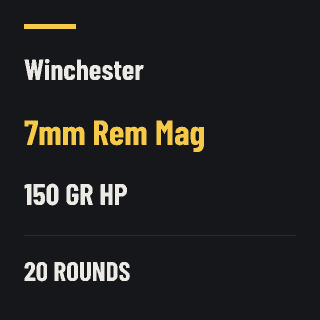 Winchester 7mm Rem Mag 150gr HP, 20 rounds