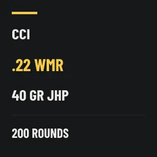 CCI .22 WMR 40gr JHP, 200 rounds