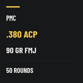 PMC .380 ACP 90gr FMJ, 50 rounds