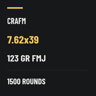 CRAFM 7.62x39 123gr FMJ, 1500 rounds
