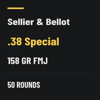 Sellier & Bellot .38 Special 158gr FMJ, 50 rounds