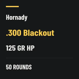 Hornady .300 Blackout 125gr HP, 50 rounds