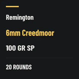 Remington 6mm Creedmoor 100gr SP, 20 rounds