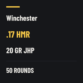 Winchester .17 HMR 20gr JHP, 50 rounds