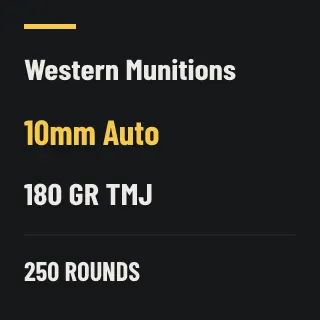 Western Munitions 10mm Auto 180gr TMJ, 250 rounds