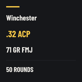 Winchester .32 ACP 71gr FMJ, 50 rounds