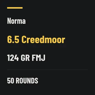 Norma 6.5 Creedmoor 124gr FMJ, 50 rounds