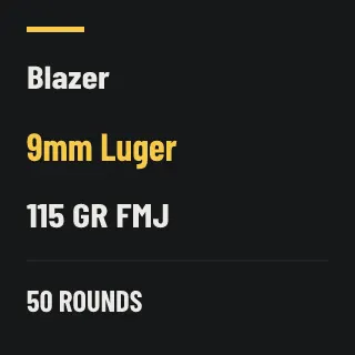 Blazer 9mm Luger 115gr FMJ, 50 rounds