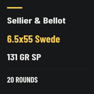 Sellier & Bellot 6.5x55 Swede 131gr SP, 20 rounds