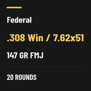 Federal .308 Win / 7.62x51 147gr FMJ, 20 rounds