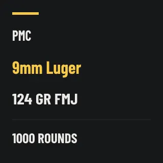 PMC 9mm Luger 124gr FMJ, 1000 rounds