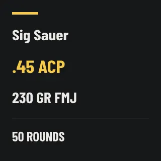SIG Sauer .45 ACP 230gr FMJ, 50 rounds