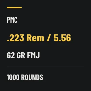 PMC .223 Rem / 5.56 62gr FMJ, 1000 rounds