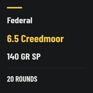 Federal 6.5 Creedmoor 140gr SP, 20 rounds