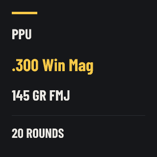 PPU .300 Win Mag 145gr FMJ, 20 rounds